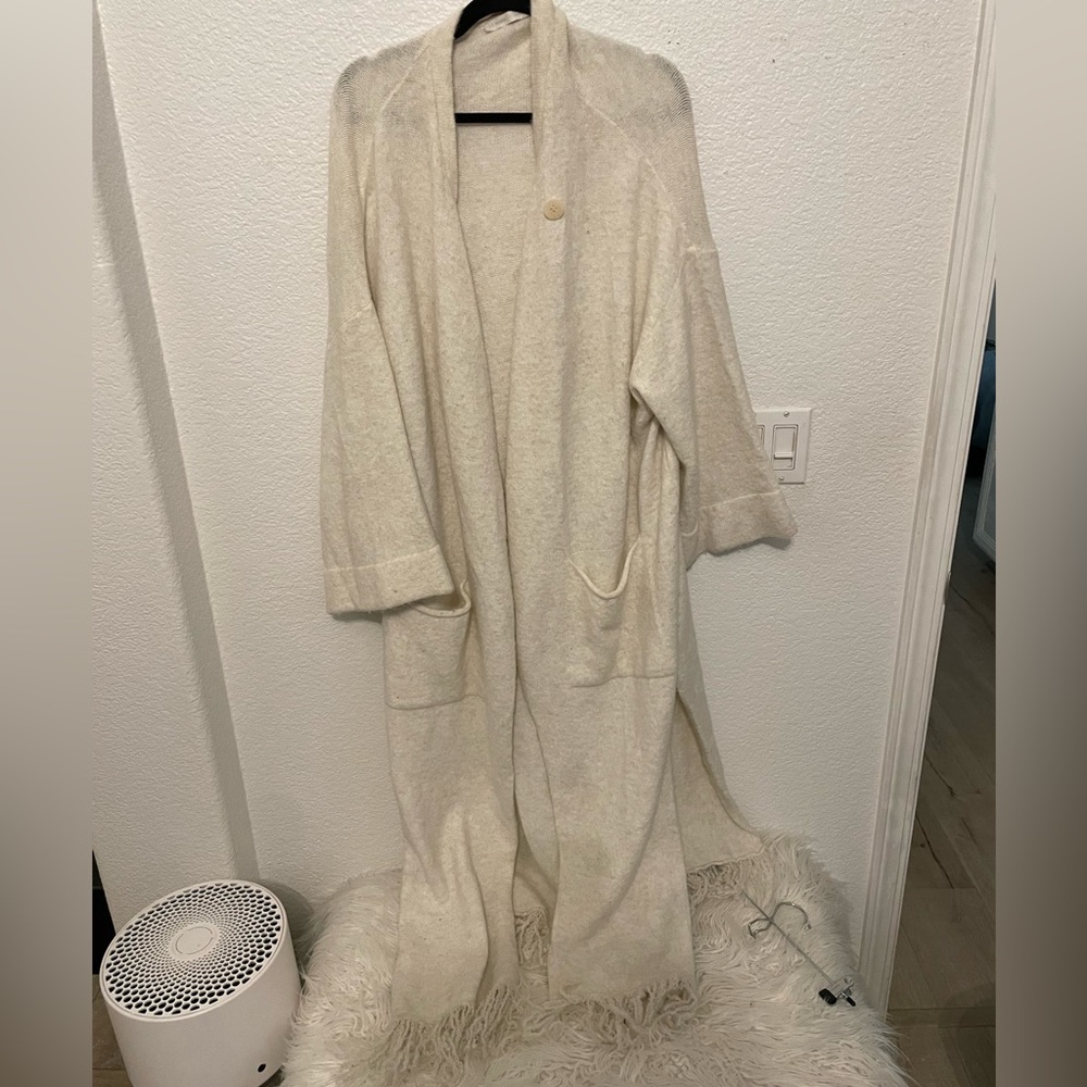 Cream long cardigan